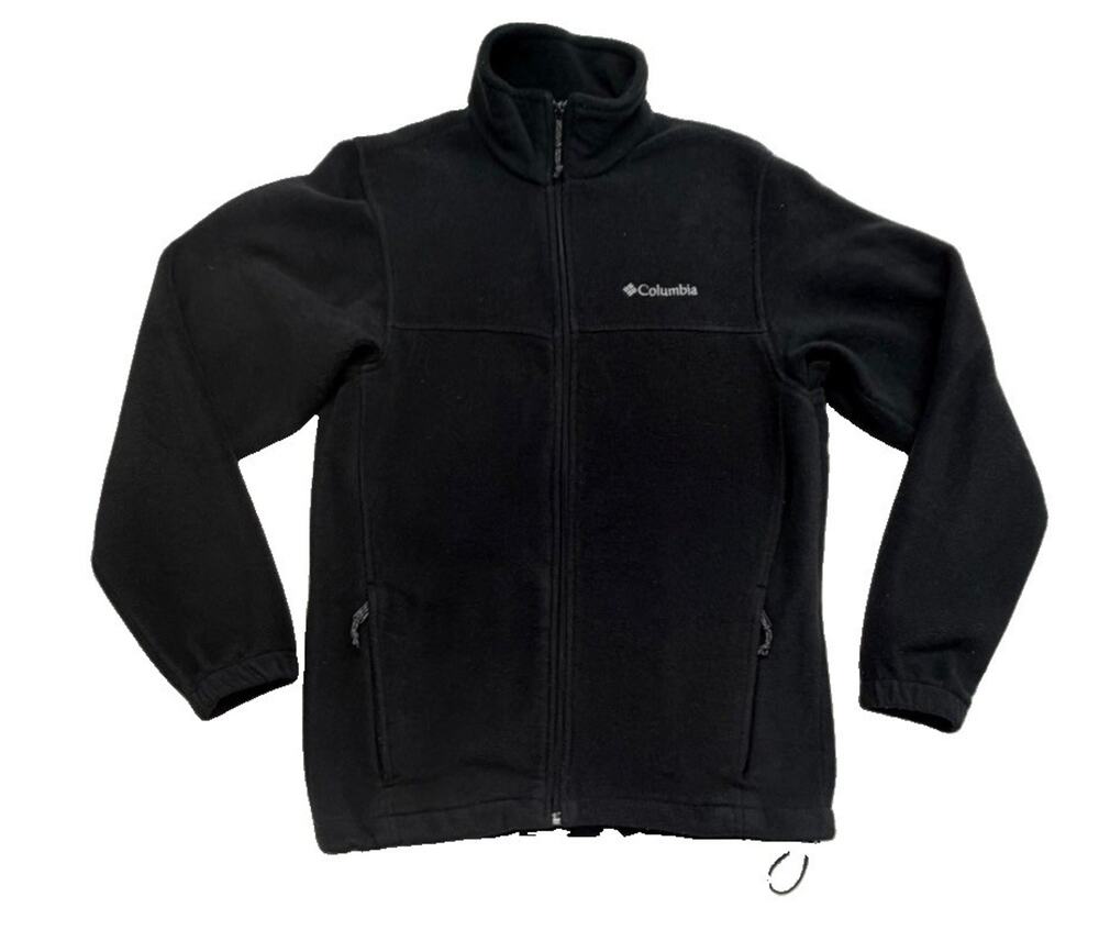 Columbia Mens Small Black Full Zip Fleece Jacket Outdoor Hiking